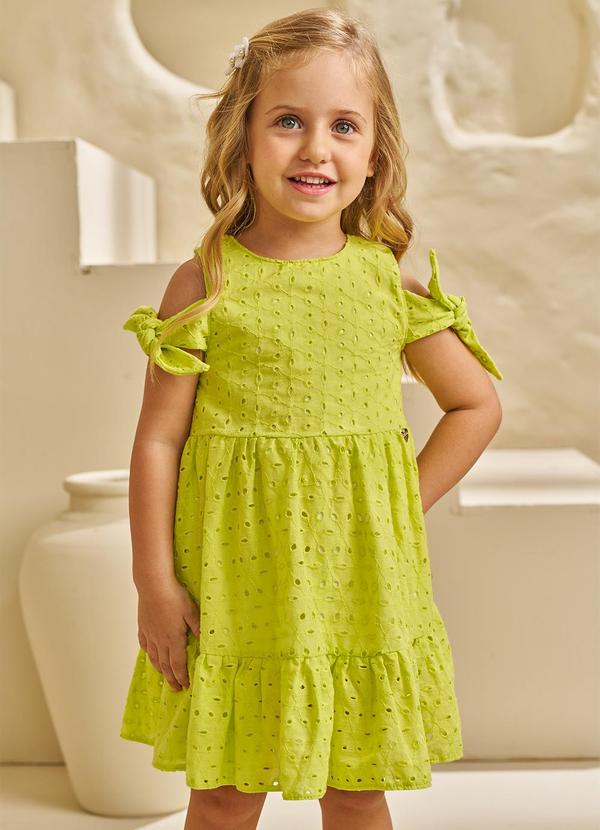 Pokótinha - Vestido em Tecido Bordado Alagoas Verde