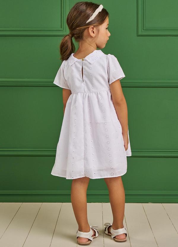 Pokótinha - Vestido em Tecido Bordado Branco 2
