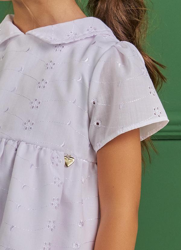 Pokótinha - Vestido em Tecido Bordado Branco 4