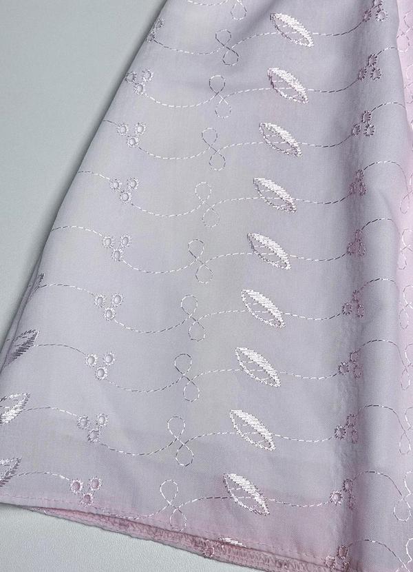 Pokótinha - Vestido em Tecido Bordado Rosa 2