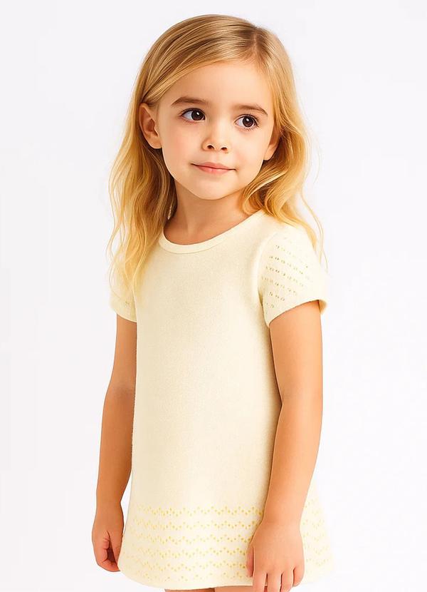 Doce Tom - Vestido em Tricot com Detalhe Vazado Off 2