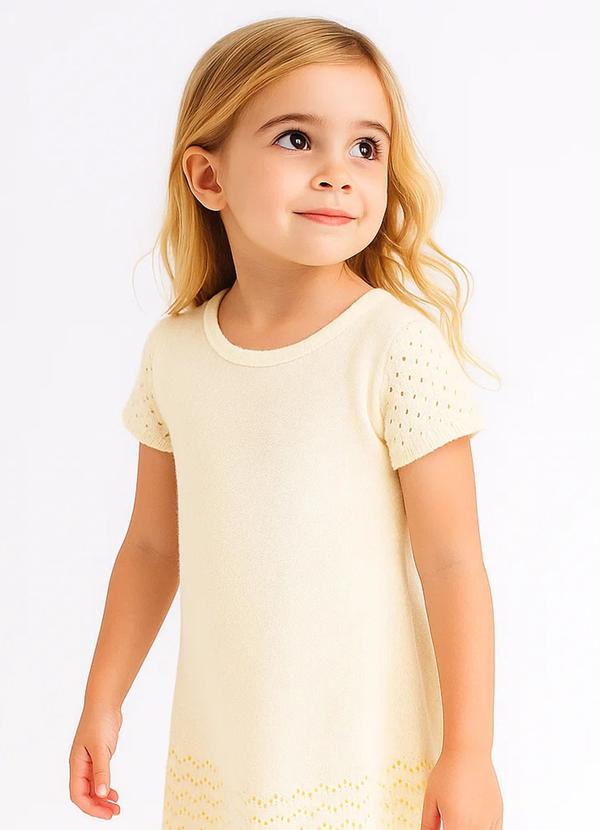 Doce Tom - Vestido em Tricot com Detalhe Vazado Off 3