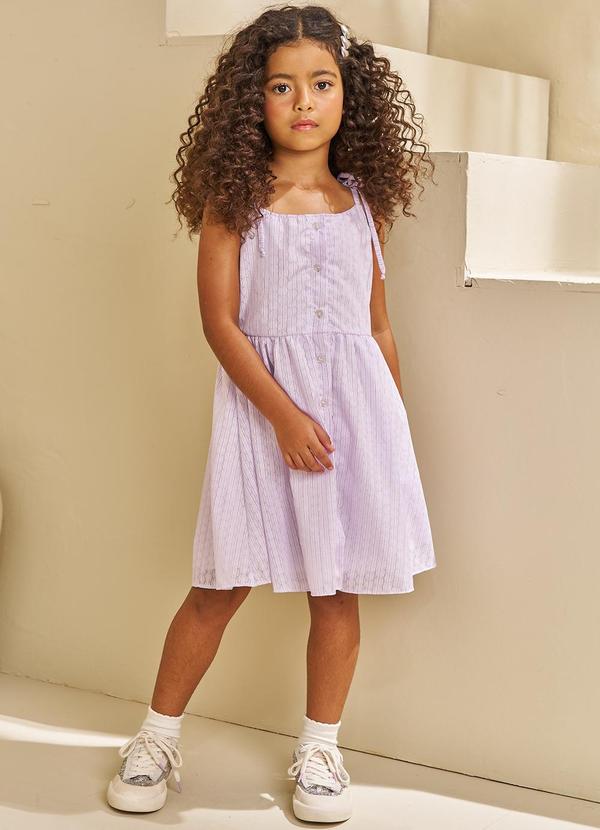 Pokótinha - Vestido em Voil Devorê Circle Roxo