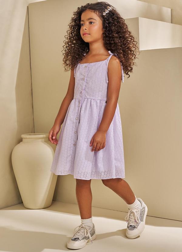 Pokótinha - Vestido em Voil Devorê Circle Roxo 3