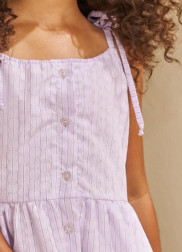 Pokótinha - Vestido em Voil Devorê Circle Roxo 4