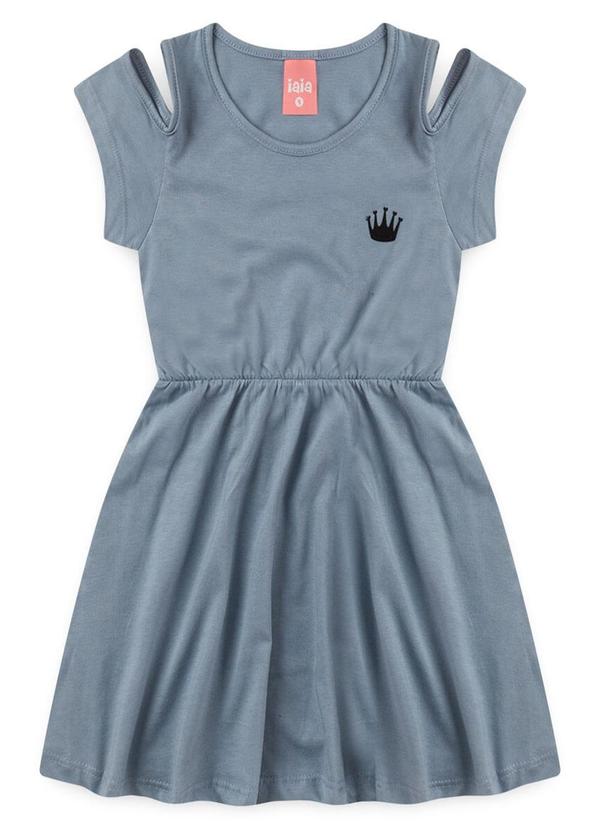 Rosa Azul - Vestido Infantil Coroa Azul