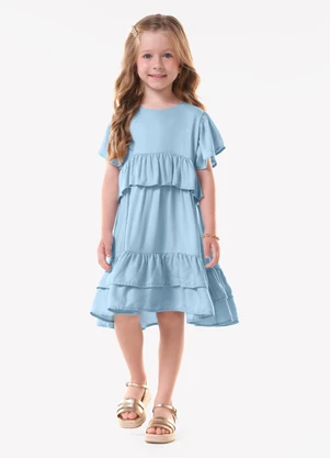 Trick Nick - Vestido Infantil Feminino Viscose Azul - TRICK NICK