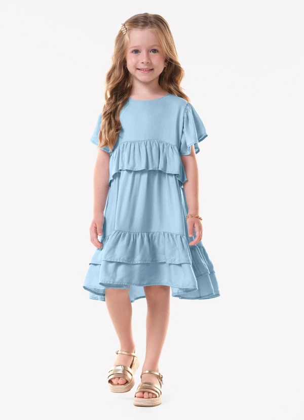 Trick Nick - Vestido Infantil Feminino Viscose Azul