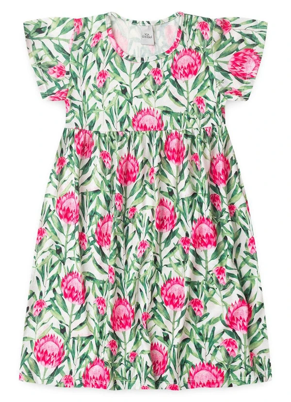 Vida Costeira - Vestido Infantil Menina Babado Poliplex Branco 5