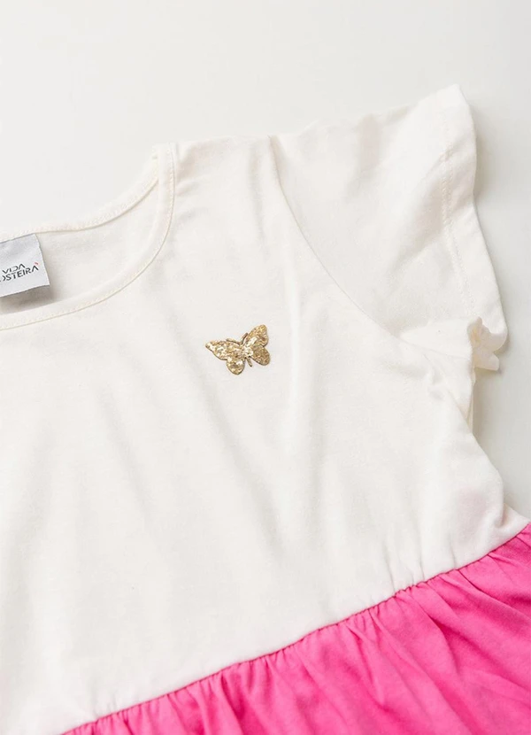 Vida Costeira - Vestido Infantil Menina com Camadas Rosa 5