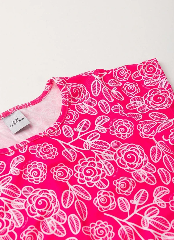 Vida Costeira - Vestido Infantil Menina Estampa Babados Rosa 5