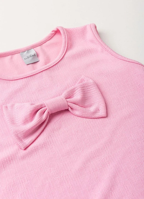 Vida Costeira - Vestido Infantil Menina Rustique com Laço Rosa 3