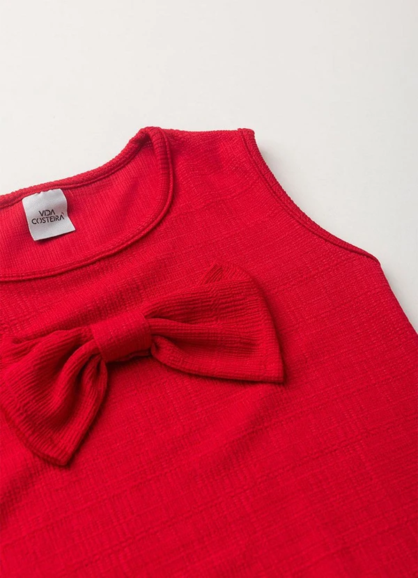 Vida Costeira - Vestido Infantil Menina Rustique Laço Vermelho 3