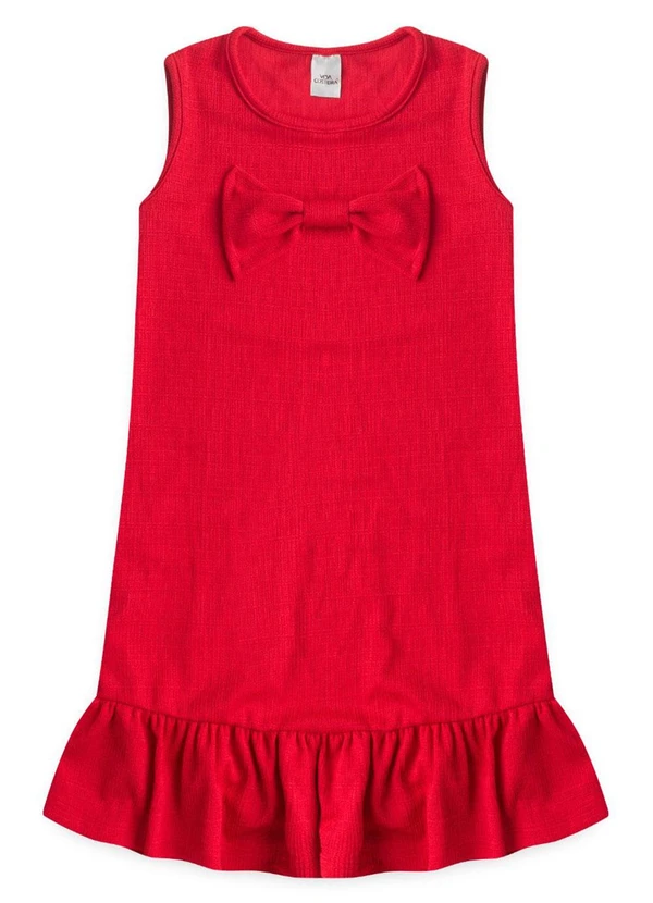 Vida Costeira - Vestido Infantil Menina Rustique Laço Vermelho 5