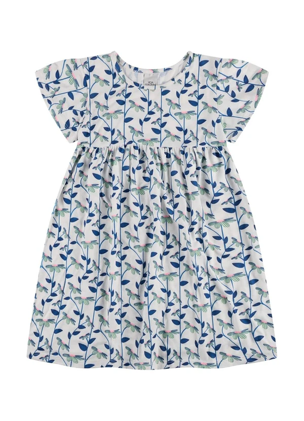 Vida Costeira - Vestido Infantil Poliplex Margaridas Branco 3