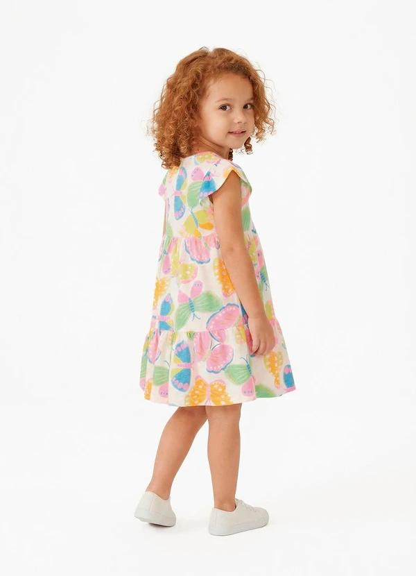 Fakini - Vestido Menina Mangas Curtas Bege