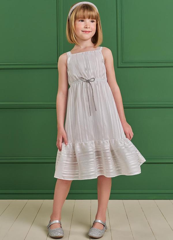 Pokótinha - Vestido Midi em Transparêcia Metalic Bege 3