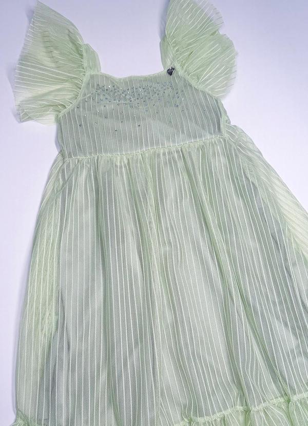 Pokótinha - Vestido Midi em Tule Lilia Verde