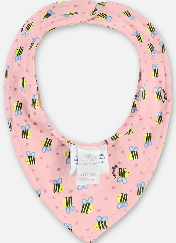 Up Baby - Babador Suedine Bebê Menina Rosa 2