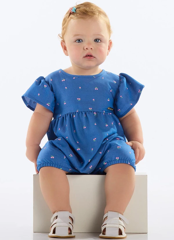 Quimby - Banho de Sol Cerejas Bebê Menina Azul