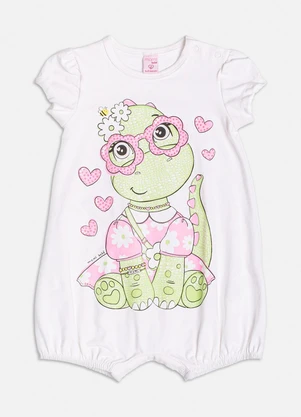 Momi - Banho de Sol com Estampa de Dino Branco - MOMI