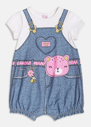 Momi - Banho de Sol com Estampa Jeans Azul - MOMI