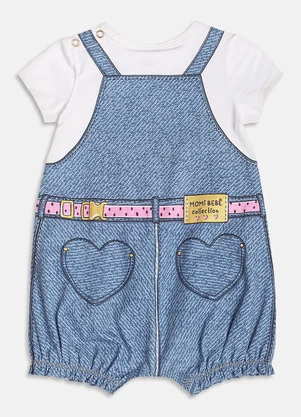 Momi - Banho de Sol com Estampa Jeans Azul - MOMI