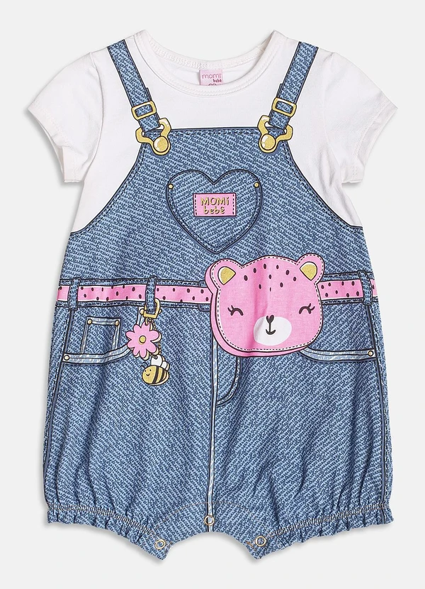 Momi - Banho de Sol com Estampa Jeans Azul