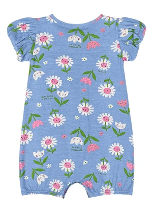 Quimby - Banho de Sol Flores Bebê Menina Azul - QUIMBY