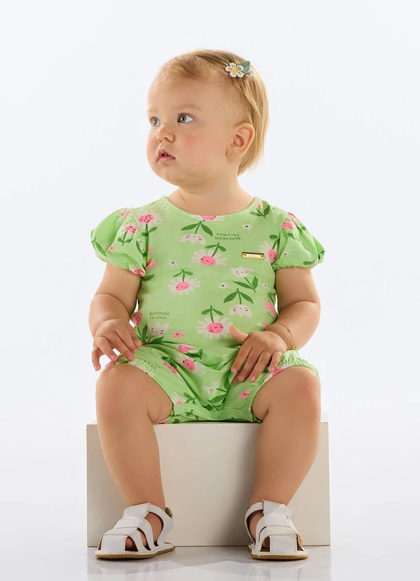 Quimby - Banho de Sol Flores Bebê Menina Verde