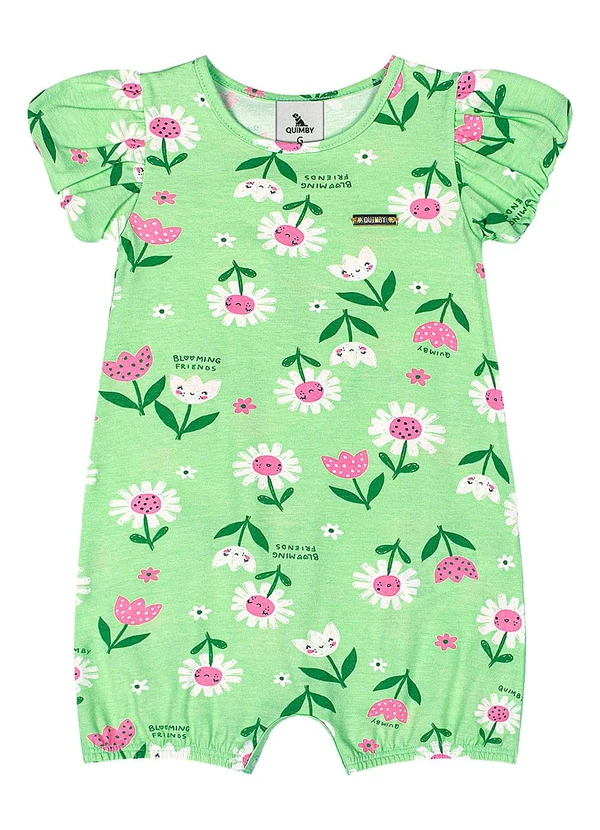 Quimby - Banho de Sol Flores Bebê Menina Verde 2