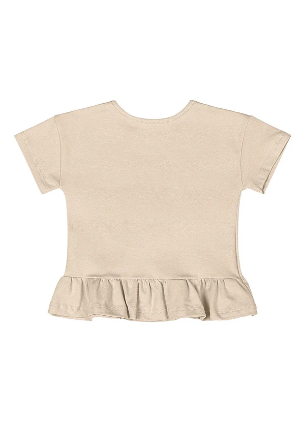 Quimby - Blusa Bebê com Glitter e Pompom Bege 4