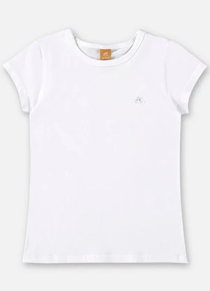 Up Baby - Blusa Infantil Básica em Cotton Branco - UP BABY