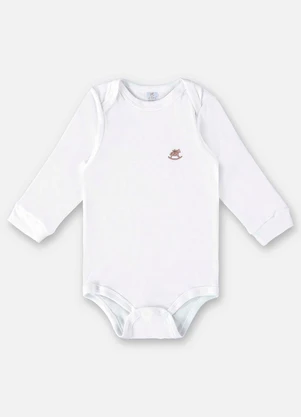 Up Baby - Body em Suedine Unissex para Bebê Branco - UP BABY