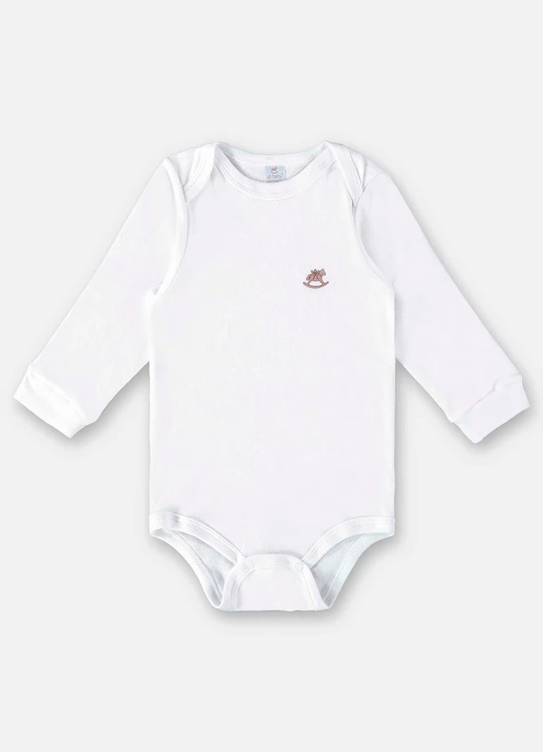 Up Baby - Body em Suedine Unissex para Bebê Branco