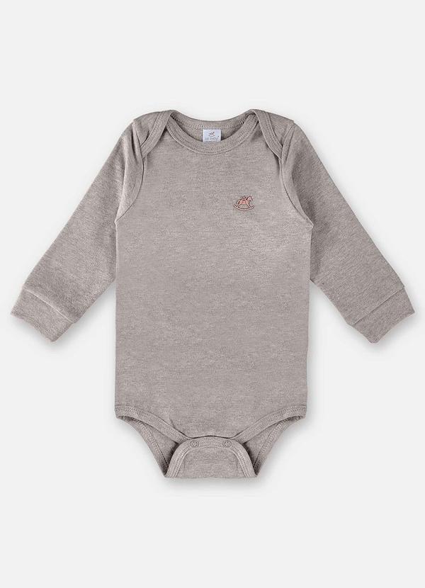 Up Baby - Body em Suedine Unissex para Bebê Cinza