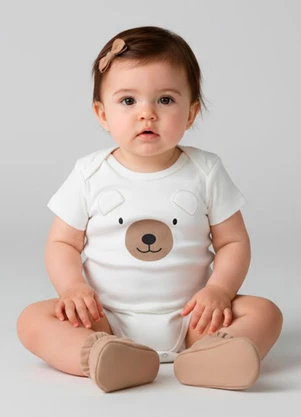 Rovitex - Body Infantil em Suedine Masculino Bege - ROVITEX
