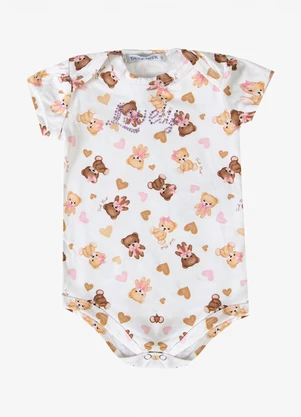 Rovitex - Body Infantil Feminino Estampado Bege - ROVITEX