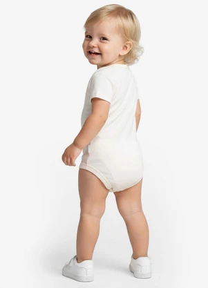 Rovitex - Body Infantil Feminino Estampado Manga CurtaBege - ROVITEX