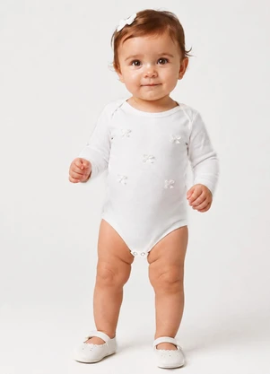 Rovitex - Body Infantil Feminino Manga Longa Bege - ROVITEX