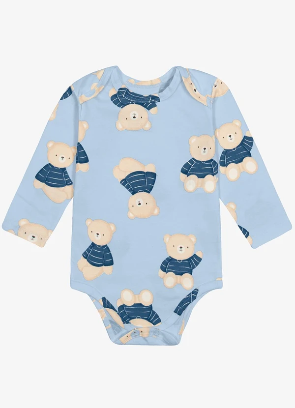 Trick Nick - Body Infantil Manga Longa Cotton Azul 1