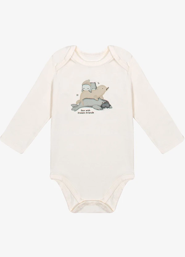 Trick Nick - Body Infantil Masculino Cotton Bege 1