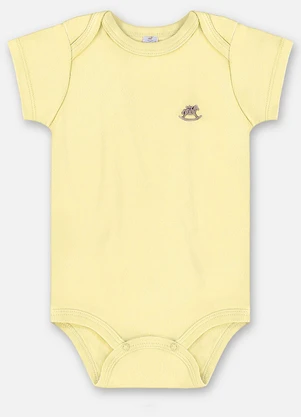 Up Baby - Body Manga Curta Unissex Suedine Amarelo - UP BABY