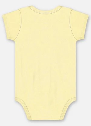 Up Baby - Body Manga Curta Unissex Suedine Amarelo - UP BABY