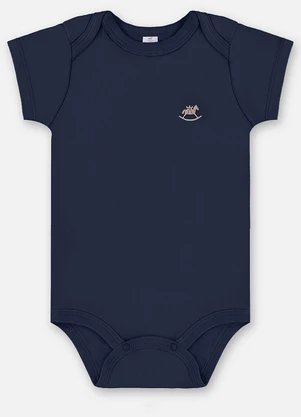 Up Baby - Body Manga Curta Unissex Suedine Azul - UP BABY