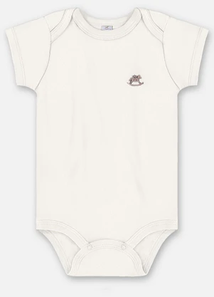 Up Baby - Body Manga Curta Unissex Suedine Bege - UP BABY