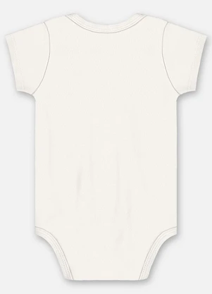 Up Baby - Body Manga Curta Unissex Suedine Bege - UP BABY
