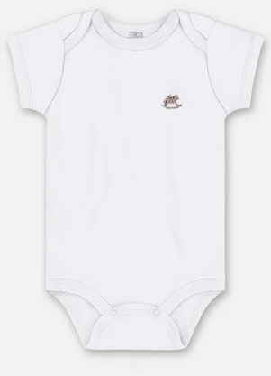 Up Baby - Body Manga Curta Unissex Suedine Branco - UP BABY