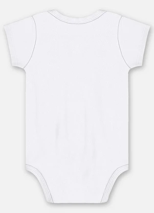Up Baby - Body Manga Curta Unissex Suedine Branco - UP BABY