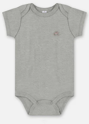 Up Baby - Body Manga Curta Unissex Suedine Cinza - UP BABY